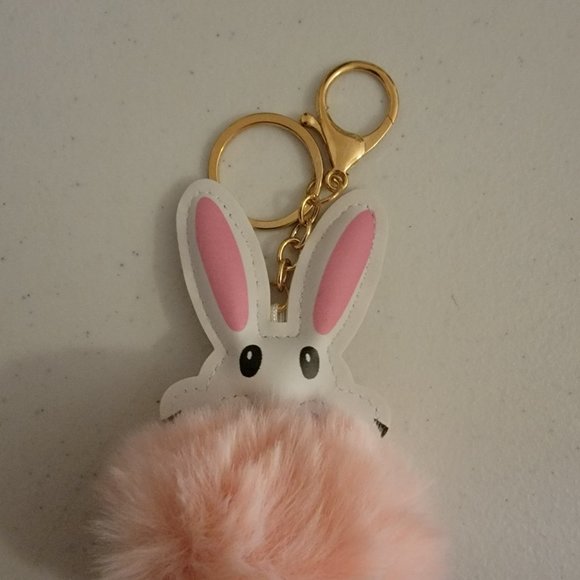 Bunny Pom Pom Purse Charm/Keychain - Picture 1 of 4